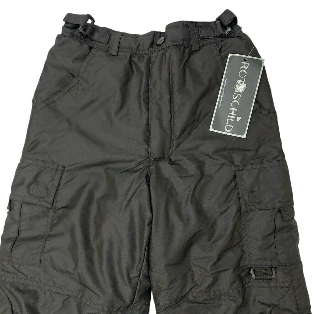 Rothschild Ski Snow Cargo Pants Kids Large Black Insulated Warm Winter Outdoor - Picture 2 of 12